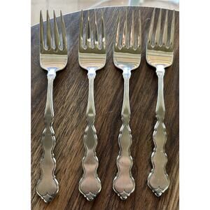 Vtg Oneida VALERIE Distinction Deluxe Stainless Flatware - set of 4 Salad Forks